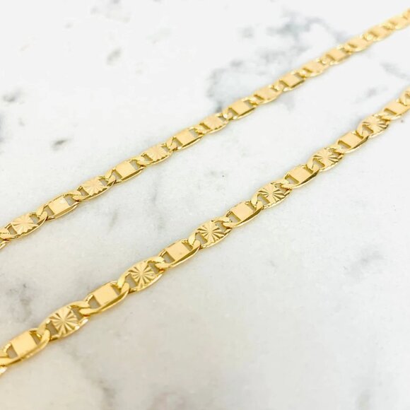 Valentino Link Chain Necklace For Kids Childrens 16" 14K GF / Kids Chain/ Kids - Picture 5 of 5